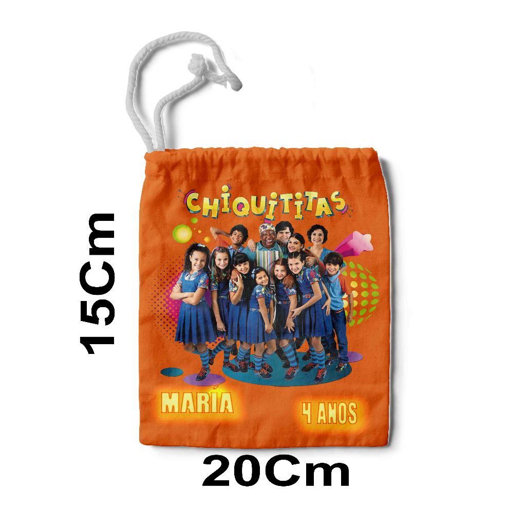 Kit Mochilinha Sacolinha Mochila Saco Sacochila Saquinho Lembrancinha Brinde Aniversario Personalizadas Chiquititas