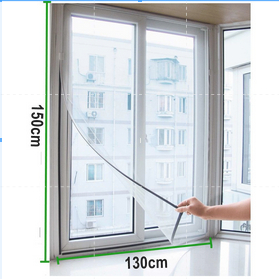 Tela Mosquiteiro Para Janela 1,3x 1,5m Com Autocolante Com Velcro Top Util Anti-inseto Mosquito Janela Pernilongo Removivel