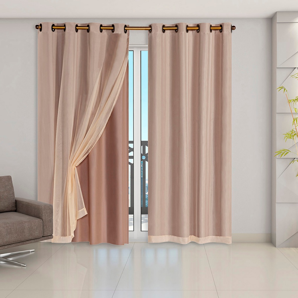 Cortina Veda Luz Blackout Blecaute Com Tecido Voil 2,80 M X 2,30 M Porta em Oferta na Shopee