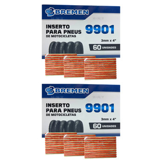 Kit Refil Remendo FINO com 2 Caixas Para Moto Pneu Sem Câmara Macarrão 120 Unidades Bremen em Oferta na Shopee