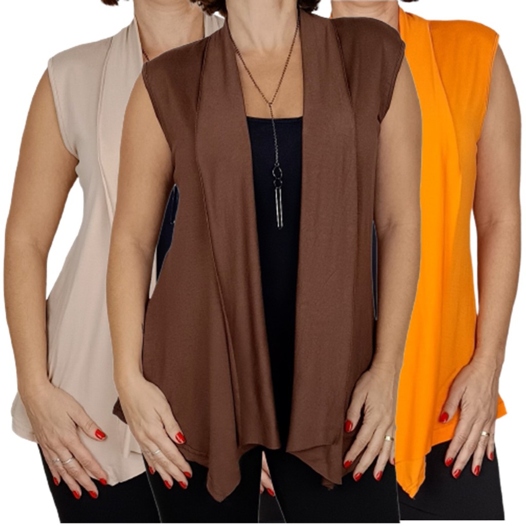 Colete Maxi Feminino Viscolycra Alongado