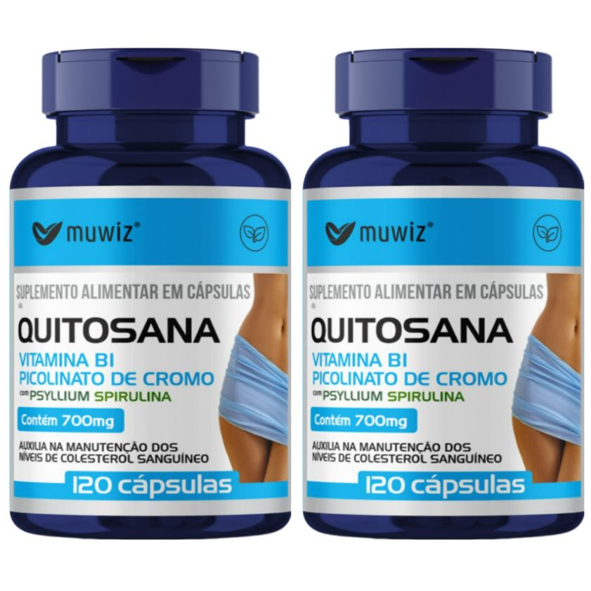 Kit 2x Quitosana Muwiz 700mg,  120 Cáps Muwiz