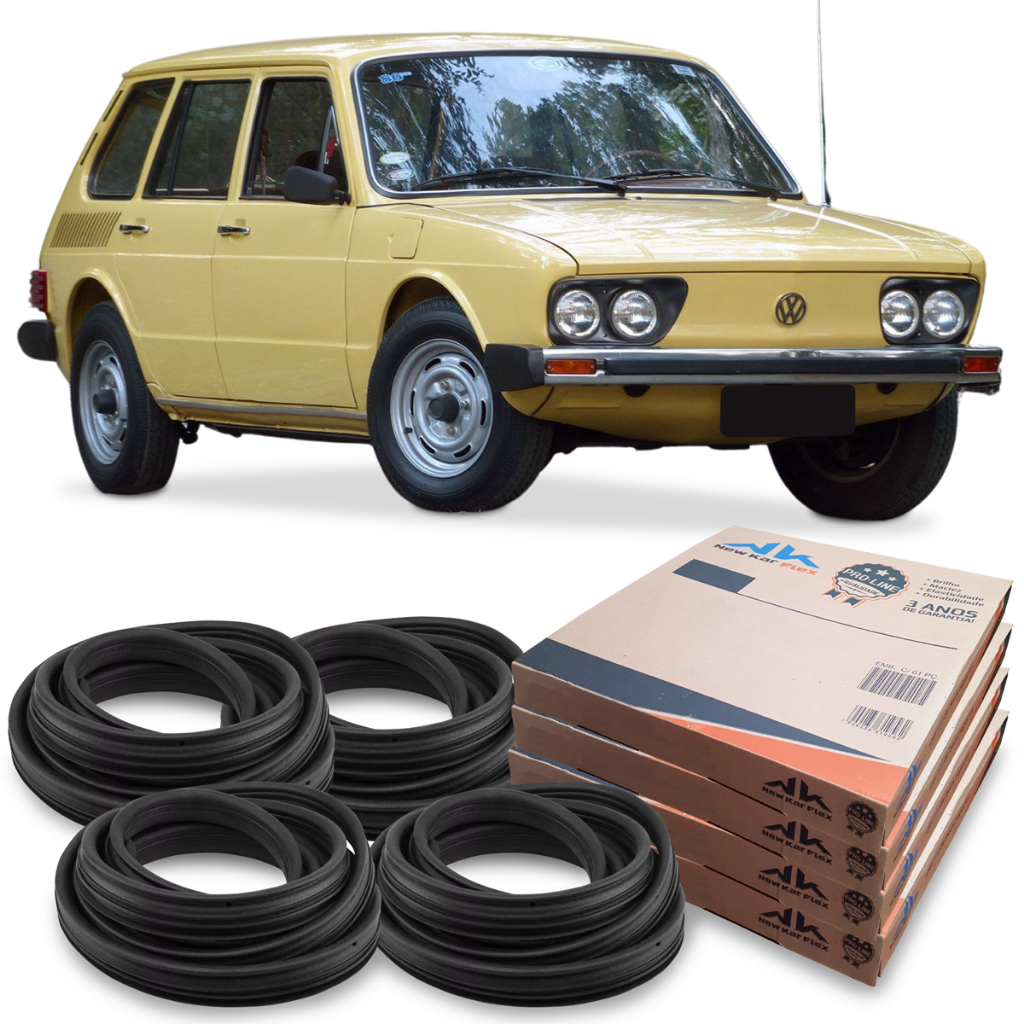 Kit Borracha 4 Portas Guarnição Volkswagen Brasília