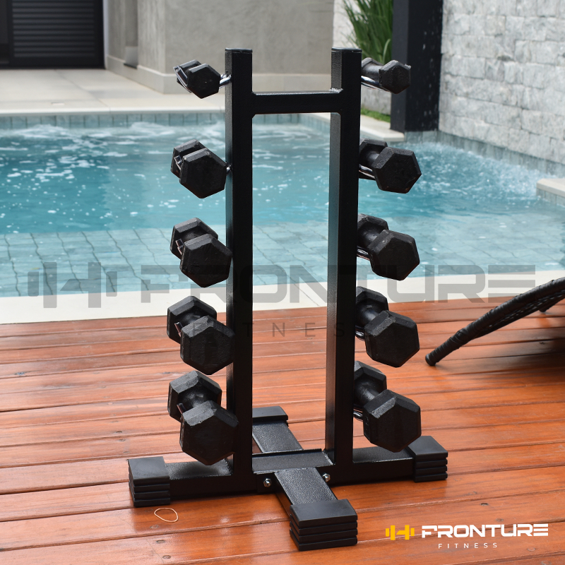 Torre Suporte 10 Halteres Chão Expositor Estante de Peso Profissional Academia Musculação Fitness