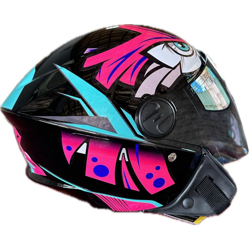 Capacete Pro Tork Tribal rosa + viseira fume em Oferta na Shopee