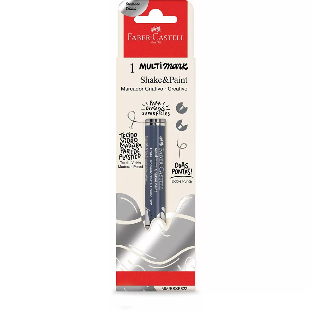 Marcador Multimark Criativo Shake & Paint 2 em 1 FABER-CASTELL (1 unidade) Cromado