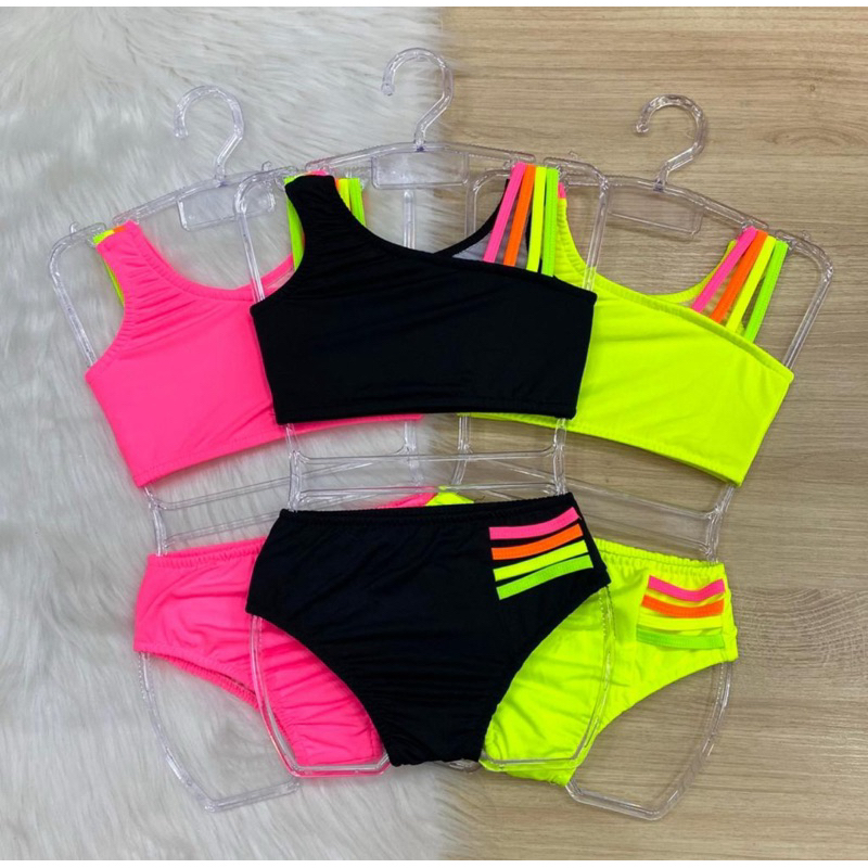 Biquíni infantil e juvenil dos tamanhos 2 ao 16 em Oferta na Shopee