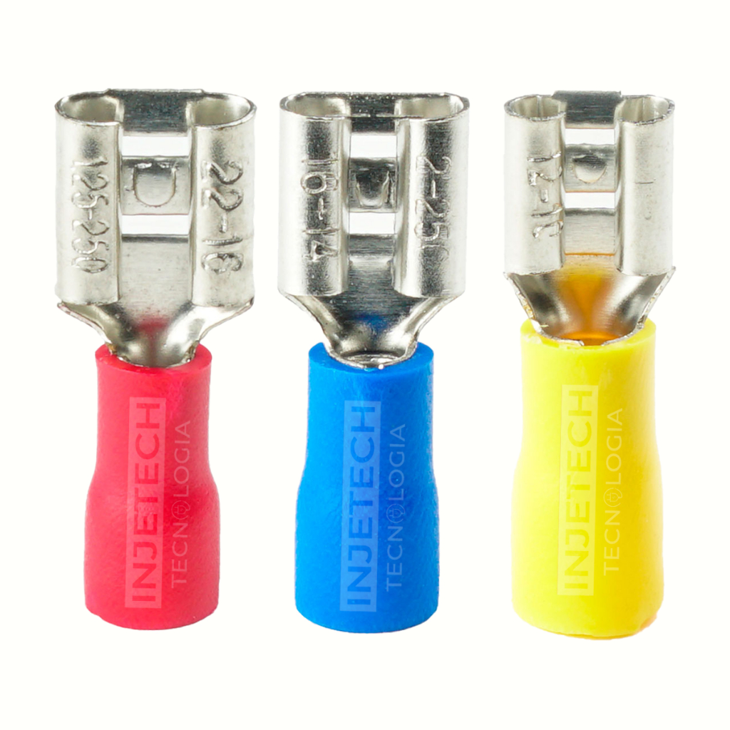 Kit Terminais Fêmea Vermelho Azul E Amarelo 90pçs