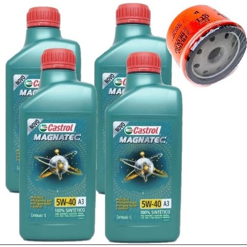 KIT TROCA DE ÓLEO 5W40 A3/B4 CASTROL + FILTRO (LOGAN 1.6 V8 2007>)