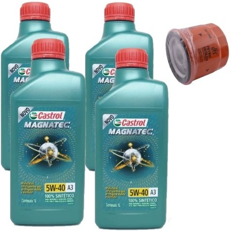 KIT TROCA DE ÓLEO 5W40 A3/B4 CASTROL (LOGAN 1.0 12V E 16V 2010>2017)