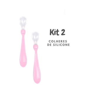 2 Colheres De Silicone Para Bebê