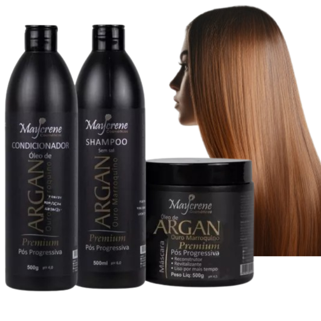 Kit de Tratamento Capilar Pós Progressiva Óleo de Argan Maycrene Cronograma Capilar a Pronta Entrega em Oferta na Shopee