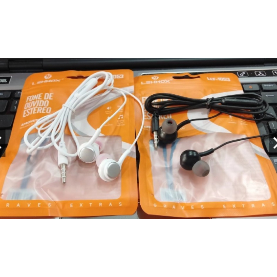 kit 10 6 FONE DE OUVIDO ESTÉREO COM MICROFONE LEHMOX - LEF-1053