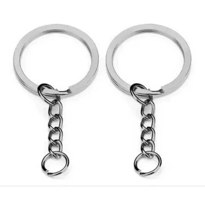 Argola 25mm com corrente e elo chaveiro Resina Personalizado 100 pçs em Oferta na Shopee