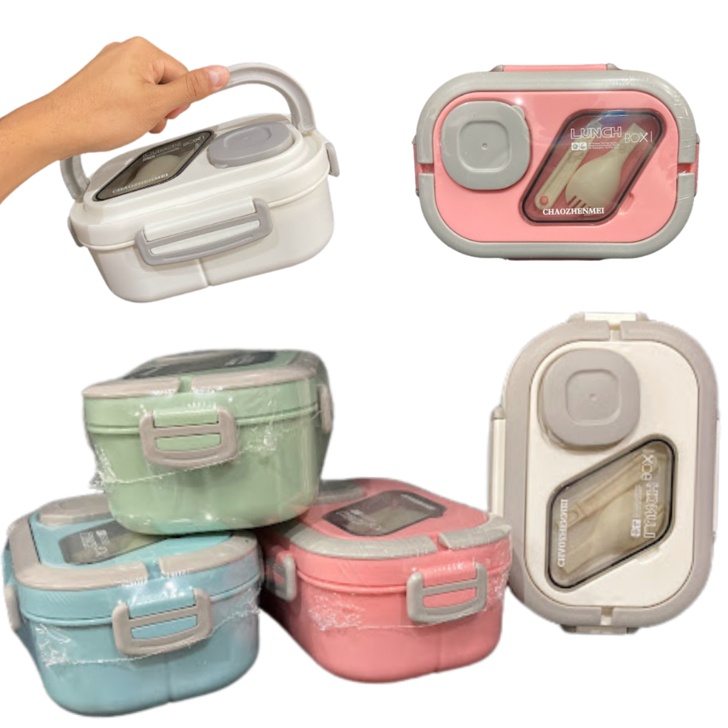 Marmita Portátil Retangular Bento Box com 2 Camadas Lunch Box!