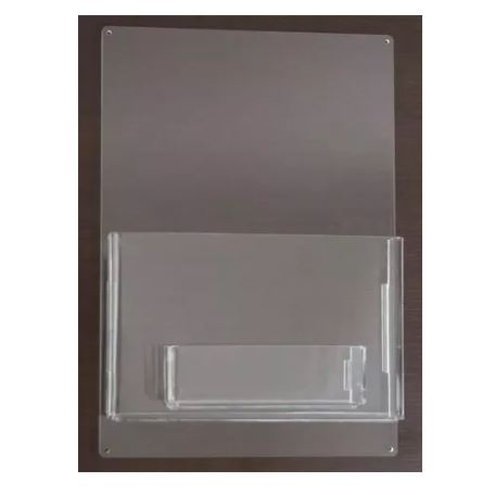 Display Acrílico Porta Folder Com Porta Cartão Panfletos A6 (10x15) Parede 1pç