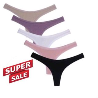 Kit com 5 Calcinhas Femininas Adulto Fio Dental Calcinha Lingerie Microfibra New Route