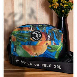 Bolsa Feminina 2 Zíper Farm Alça Transversal Regulável Preta Forrada Promoção