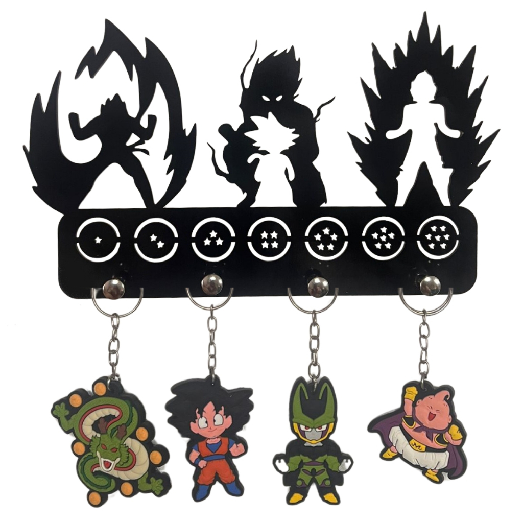 Kit Porta Chaves E Chaveiros Dragon Ball Z Organizador Parede em Oferta na Shopee