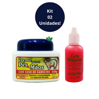 KIT 2 Unidades ( 1CREME SEBO DE CARNEIRO 240G SAN JULLY e 1 GOTA MILAGROSA 30mL NATTY VIDA)