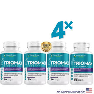 4x Triomax Mix Magnesio Dimalato Treonato Quelato Cloreto PA 500MG Puro 240Cáp