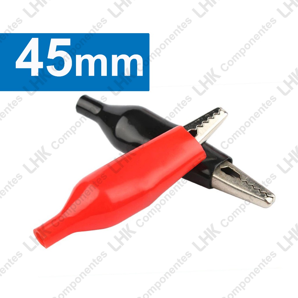 Conector garra jacaré 45mm isolado em Oferta na Shopee