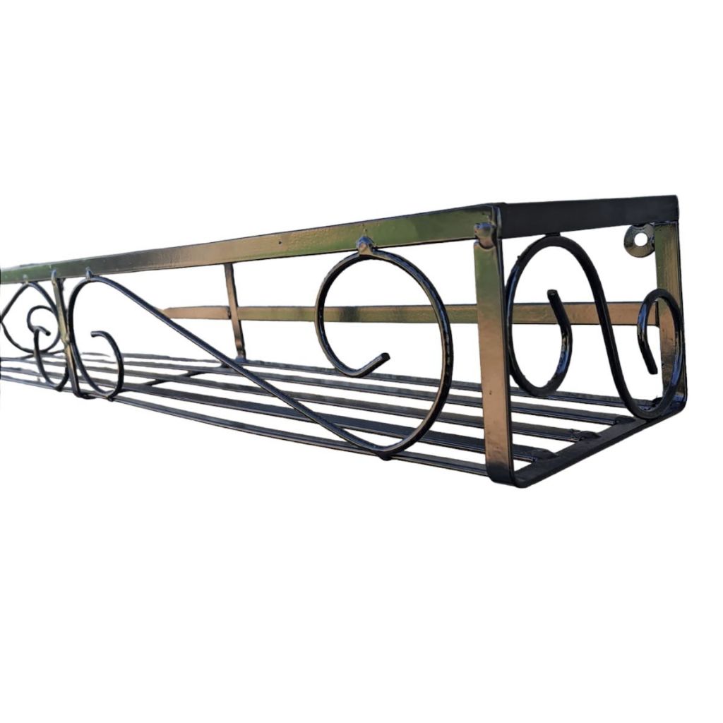 Floreira Rústica Para Vaso Flor De Parede 80cm Em Ferro