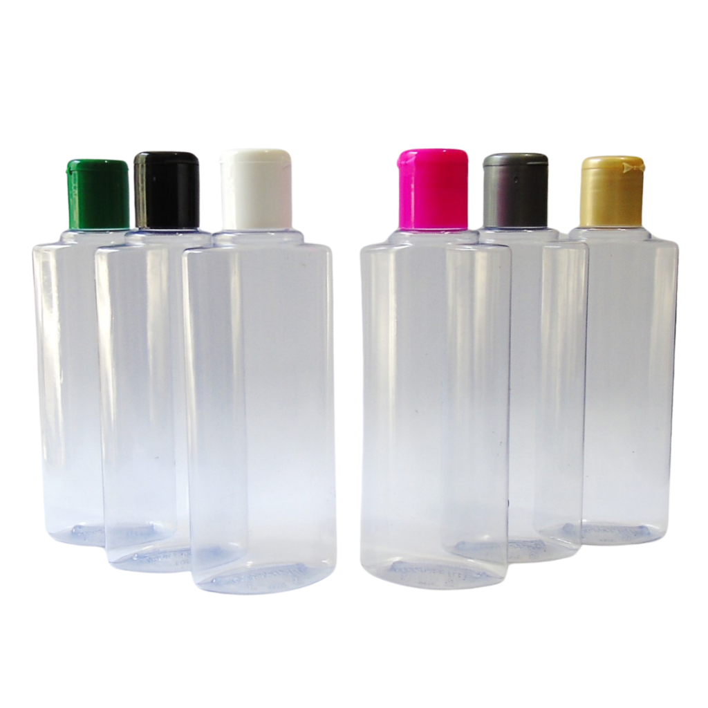 10 Frascos 200 ml PVC Cristal Tampa Flip Top - Agua Micelar, Shampoo, Sab. Liquido em Oferta na Shopee