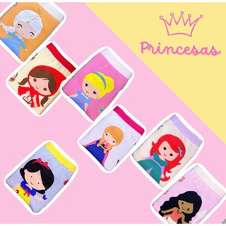Calcinha Infantil princesas M kit c/5 - 100% algodão
