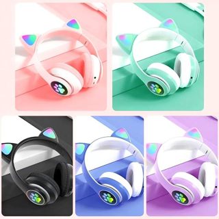 Fone De Ouvido Bluetooth Orelha Gatinho Infantil Led Sem Fio Varias Cores