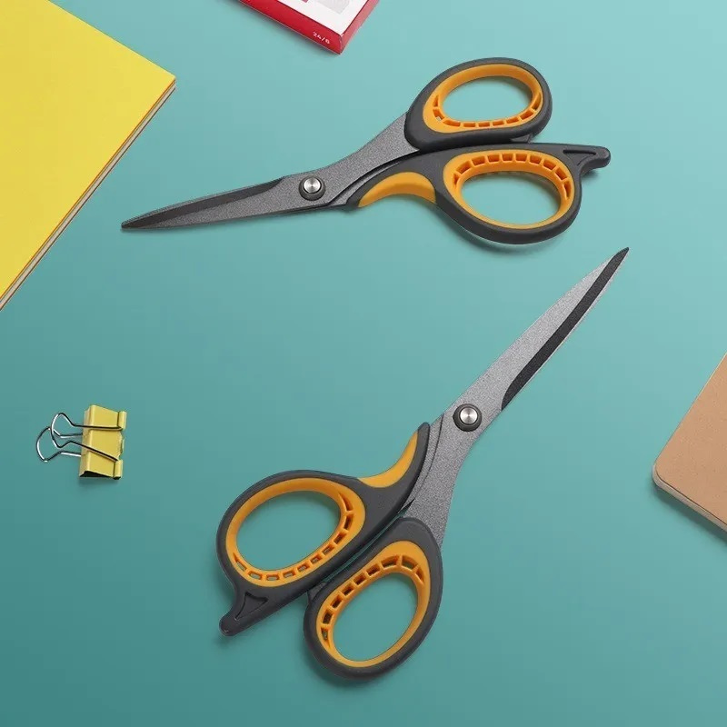 Tesoura de aço inoxidável, grande revestido, Soft-Touch, Artesanato de mão, Papelaria de alfaiate, Papelaria para casa e escritório