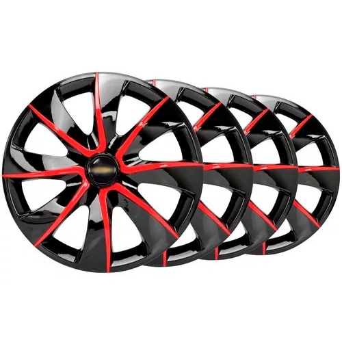 Jogo Calota Aro 13 Esportiva Black Red Adaptável Corsa Celta Prisma Classic