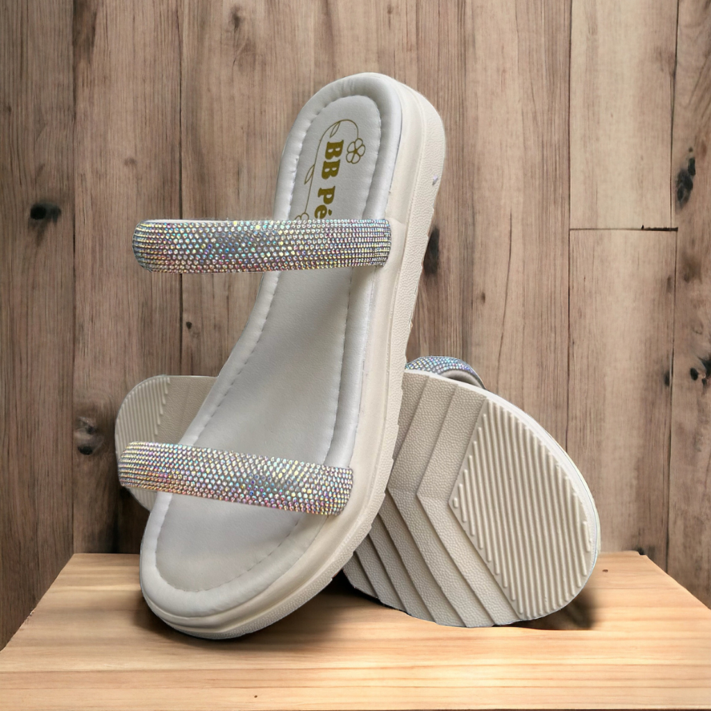 Sandália Rasteirinha Infantil Chinelo com Brilho Confortável