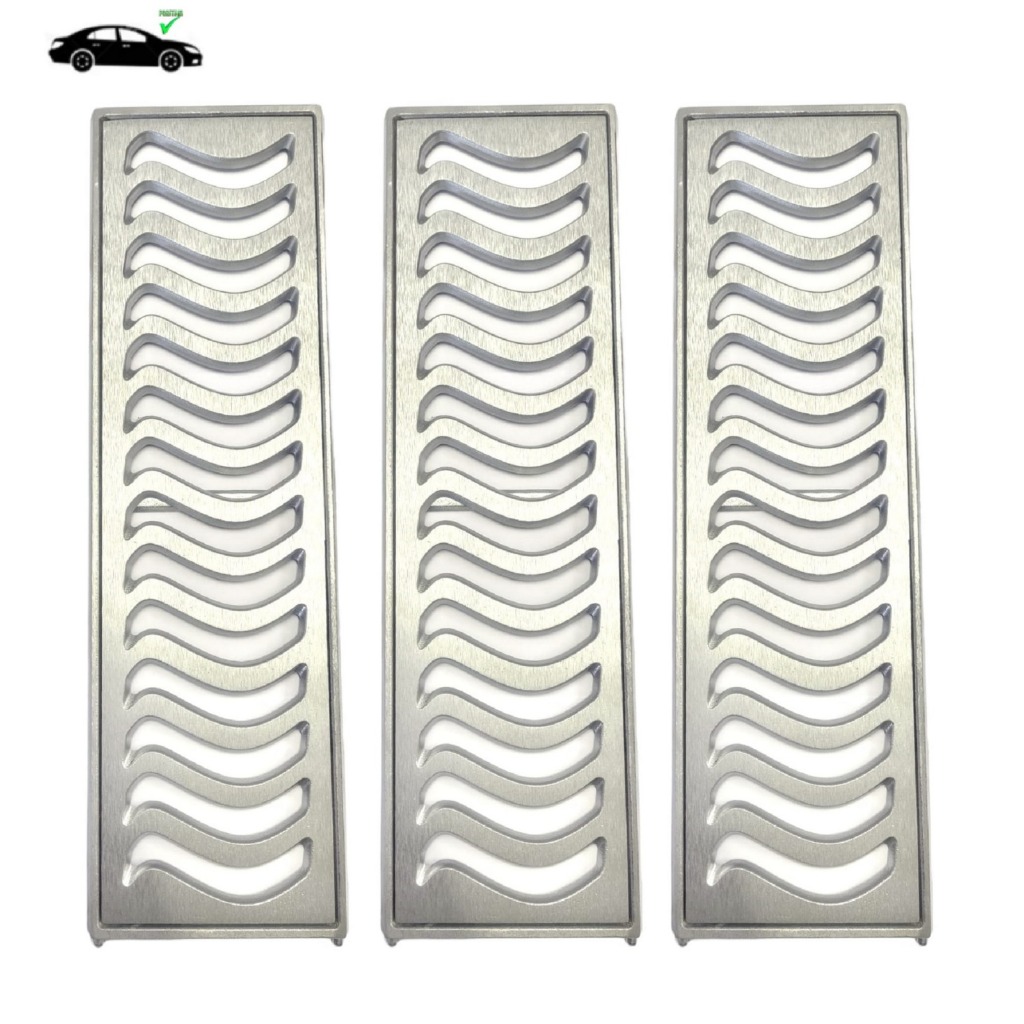 Ralo Grelha Linear Elite 15x150cm Reforçado Com Aro De Fixação (3 Peças 15x50cm)