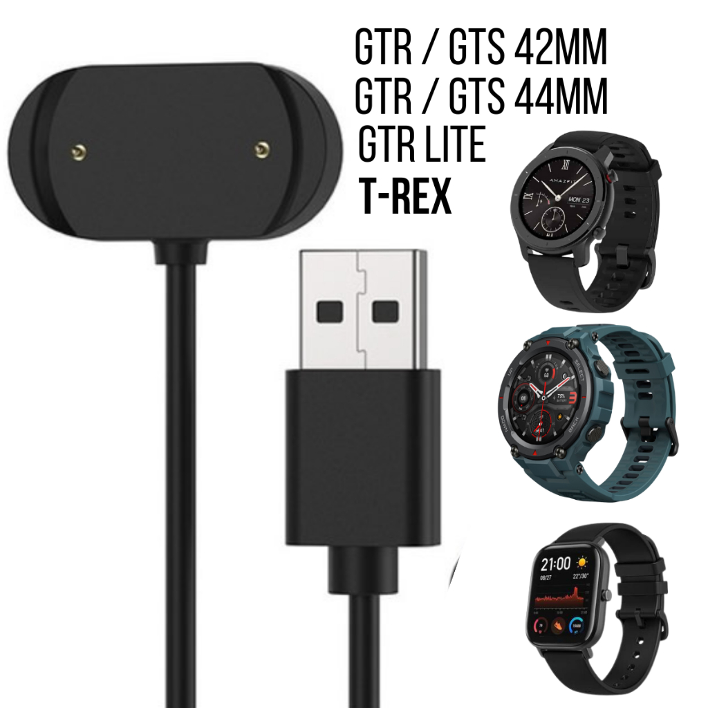 Carregador USB Para Smartwatch Amazfit GTR GTS 42mm 44mm T-rex GTR Lite