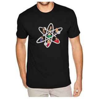 Camisa básica T-shirt estampada camiseta masculinA feminina The Big Bang Theory Sheldon Cooper Leonard Penny Howard Rajesh Bernadette Amy 100% algodão unissex
