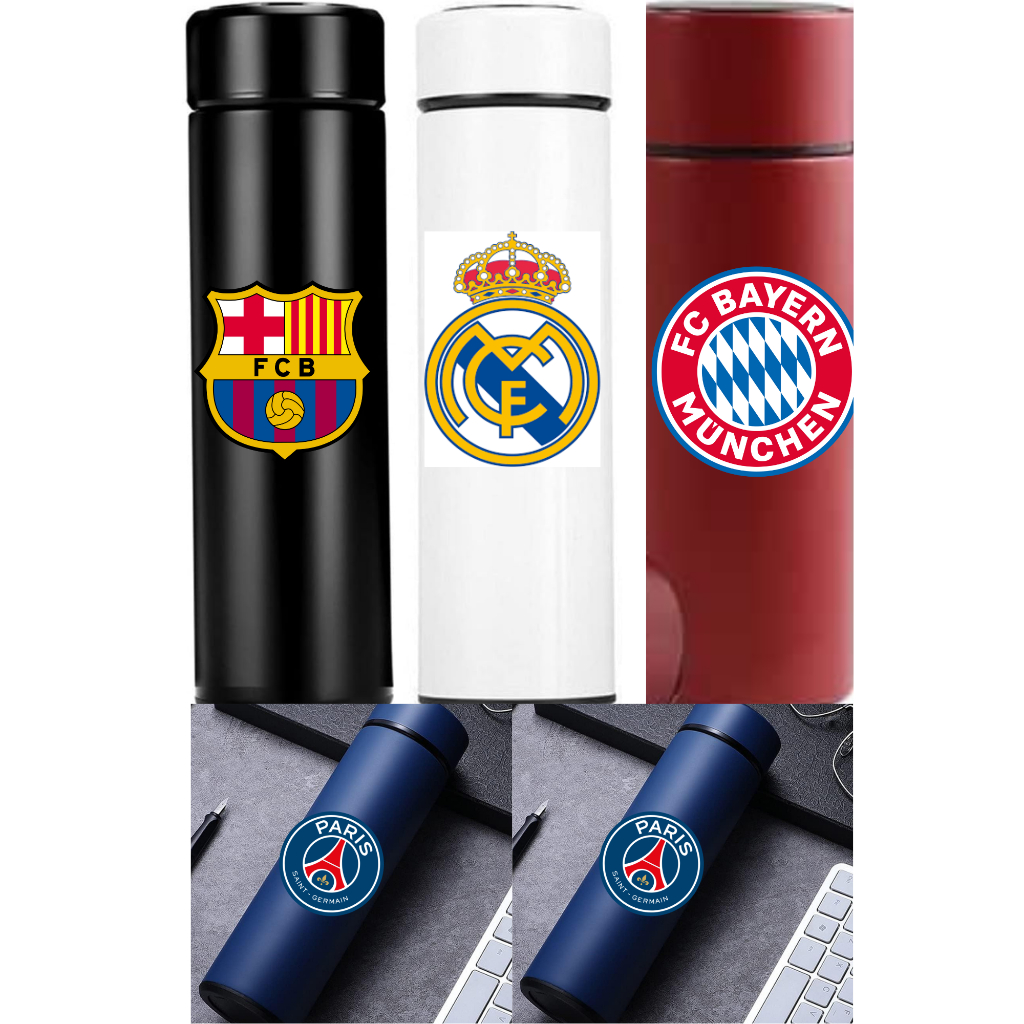 Garrafa Térmica Inox 500mil Personalizada Led Times De Futebol PSG, Real Madrid, Barcelona Entre outros....Envio no mesmo dia.