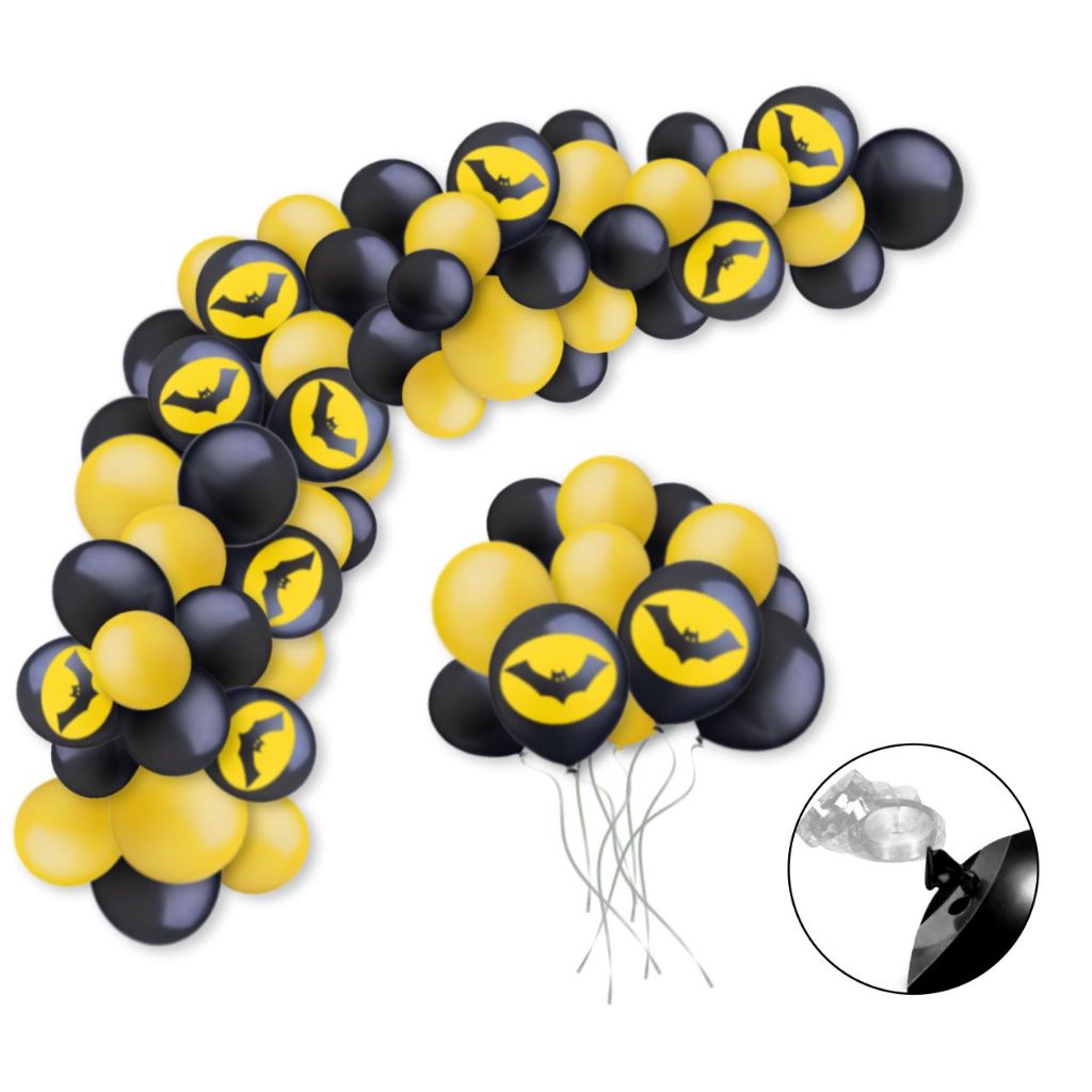 Kit Balão Bexiga Batman Balão Bexiga Amarelo e Preto Bexiga Decoração Festa Batman - Fácil de Montar