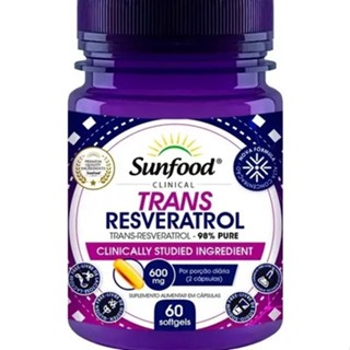 Trans Resveratrol 600 mg 98% Puro 60 Cápsulas Sunfood