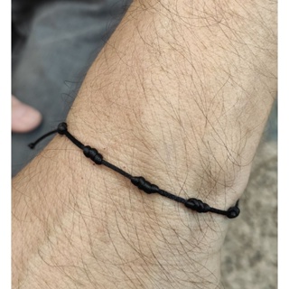Pulseira 7 Nós PRETA kabbalah regulável Adulto/infantil - Amuleto de Proteção Atrai Força e Poder em Oferta na Shopee