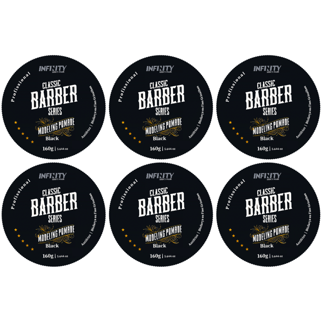 Cera Modeladora Barber Black 160g - 6Un ou 3Un - Infinity Looks Hair