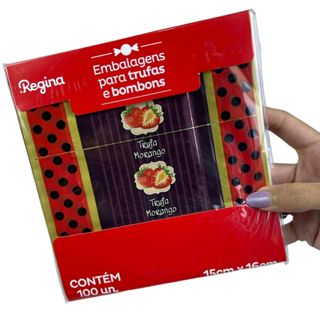 100 Embalagem Para Trufas MORANGO 15x16 REGINA em Oferta na Shopee