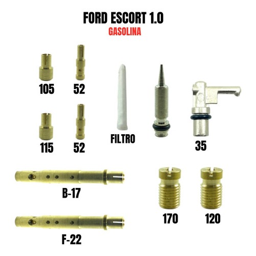 Kit Giclagem Gicle Carburador Escort Hobby Cht 1.0 Gas 93/96