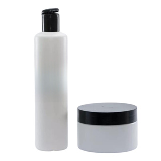 Kit  05 Frascos 300 Ml Branco Tampa Flip Top + 05 Potes 250 Gr Tampa Rosca em Oferta na Shopee