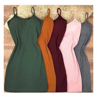 Vestido Feminino Canelado Alcinha
