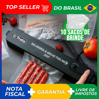 Seladora A Vácuo Portátil Alimentos Doméstica Bivolt com 10 Sacos