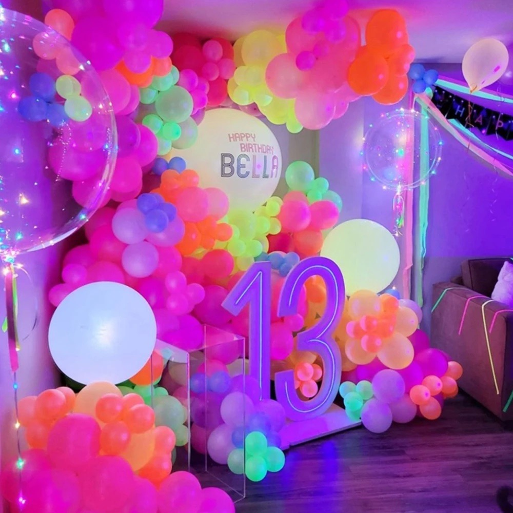100 Unidades Balão neon luminoso nº9 - para festas e baladas - FestBall