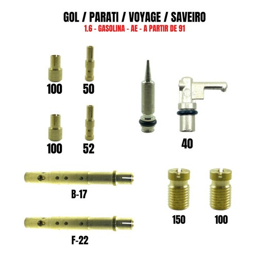 Kit Giclagem Gicles Carburador Weber 460 Gol 1.6 Cht/ae Gas