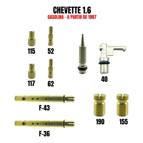 Kit Giclagem Gicles Carburador Weber 460 Chevette 1.6 Gas