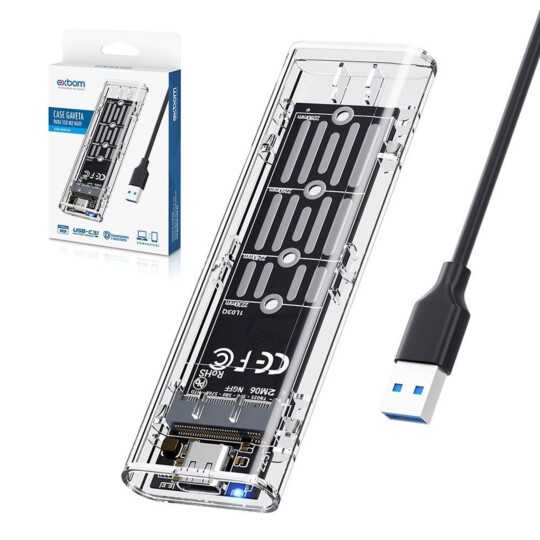 Case Porta Gaveta Ssd M.2 Nvme Ngff Sata Usb 3.1 E Tipo C